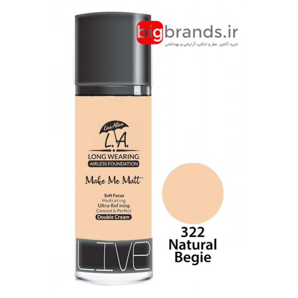 Live Alive l.a double cream oil free کرم پودر ال ای 322 